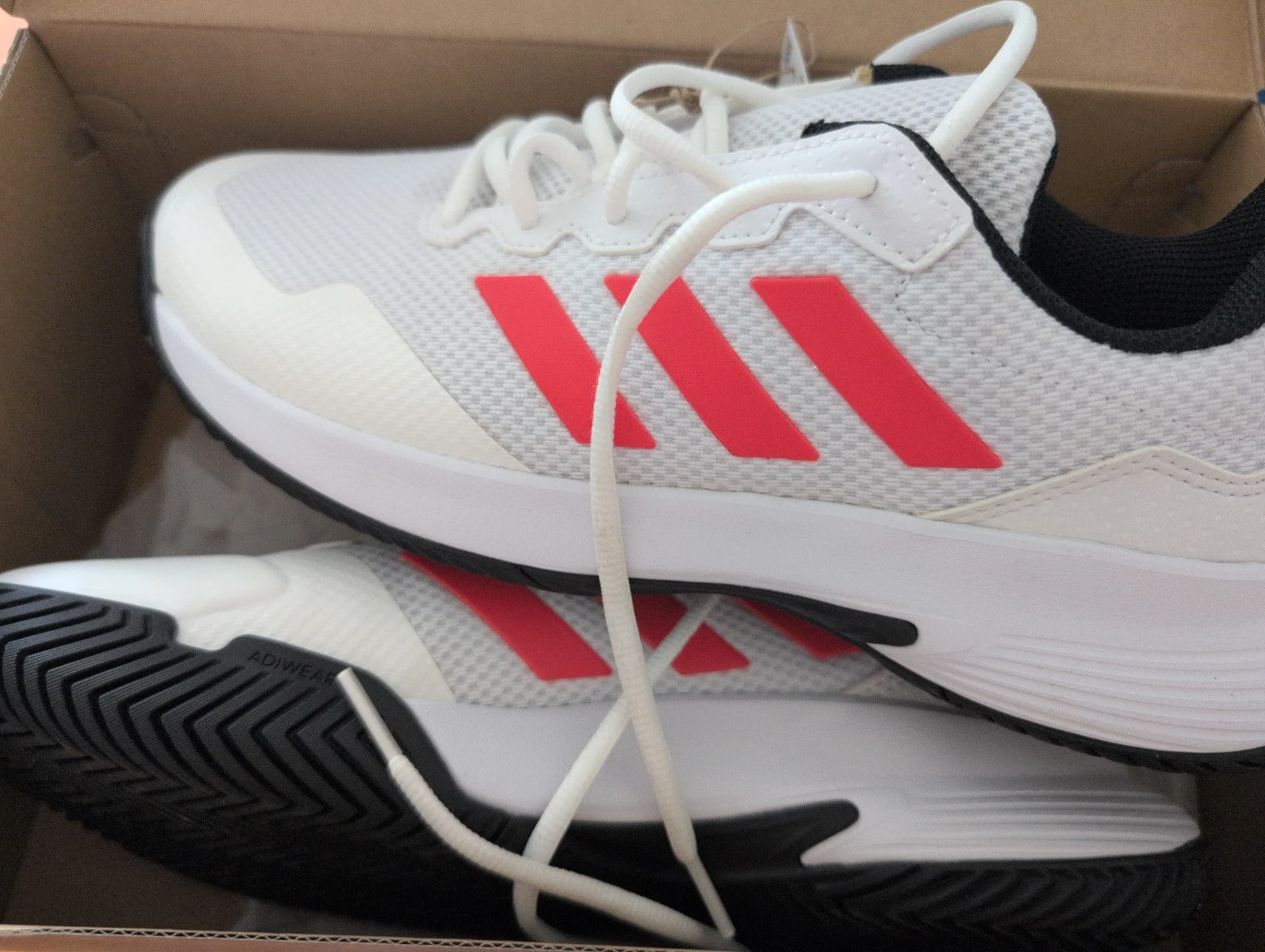 Adidas Gamecourt 2 M Tennis Shoes White/Red Size 10 - photo 2
