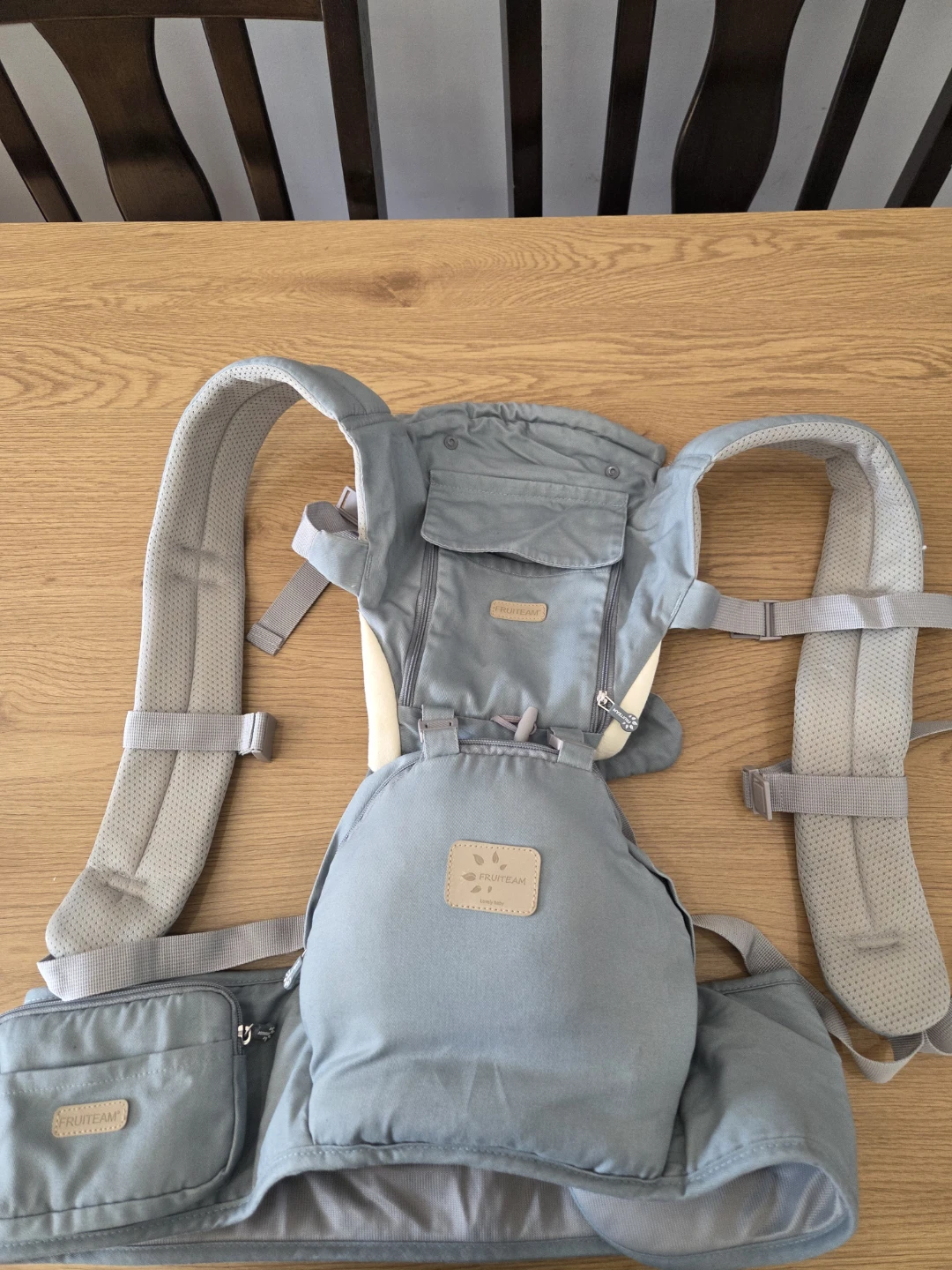 FRUITEAM 6-in-1 Baby Carrier with Waist Stool/Hip Seat - Blue