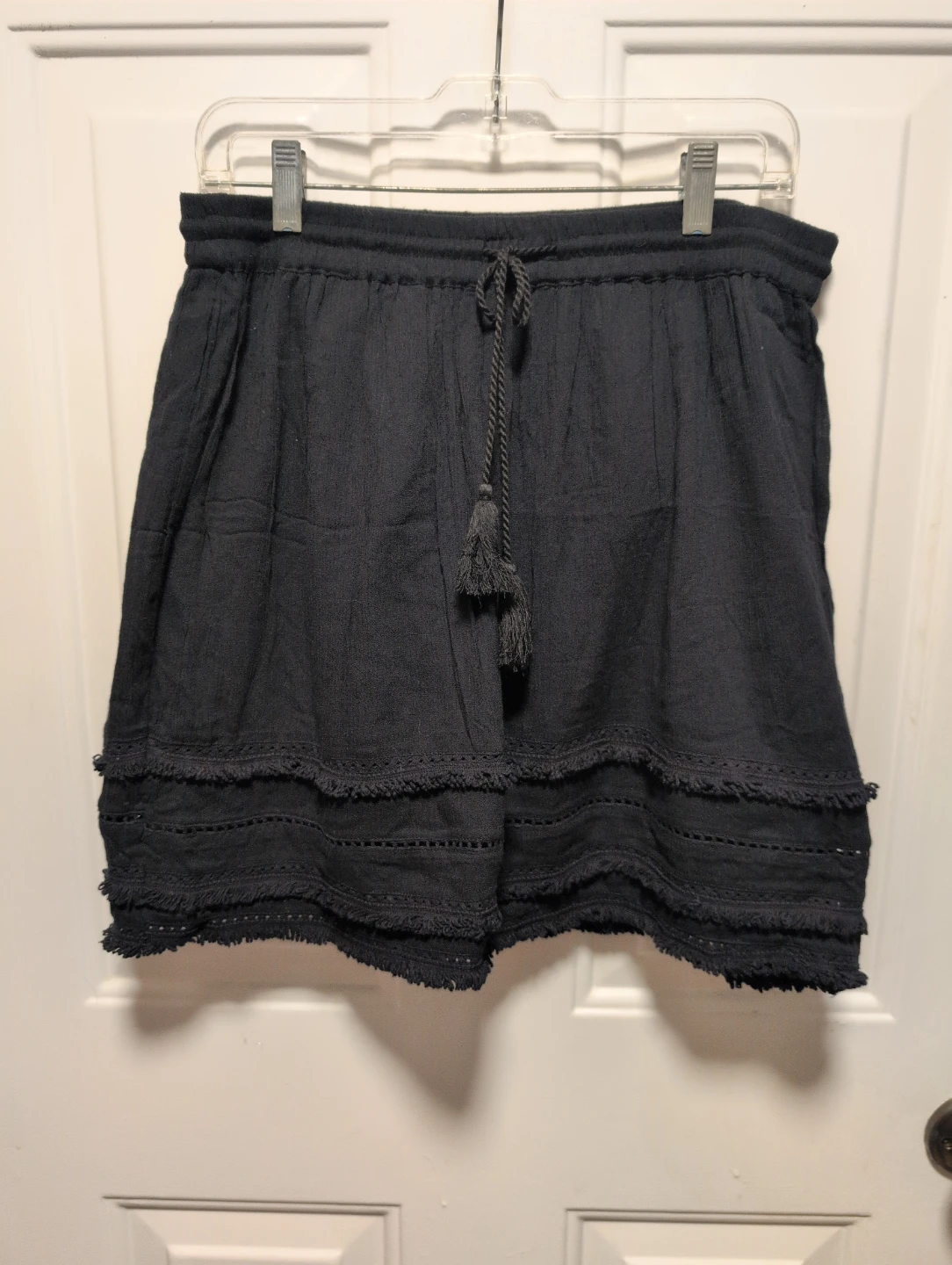 Sears Women's Black Viscose Mini Skirt - Size M