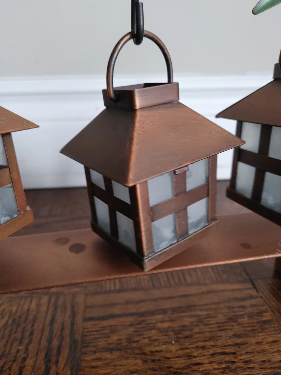 Set of 3 Copper Lanterns with Bamboo Accents - photo 3
