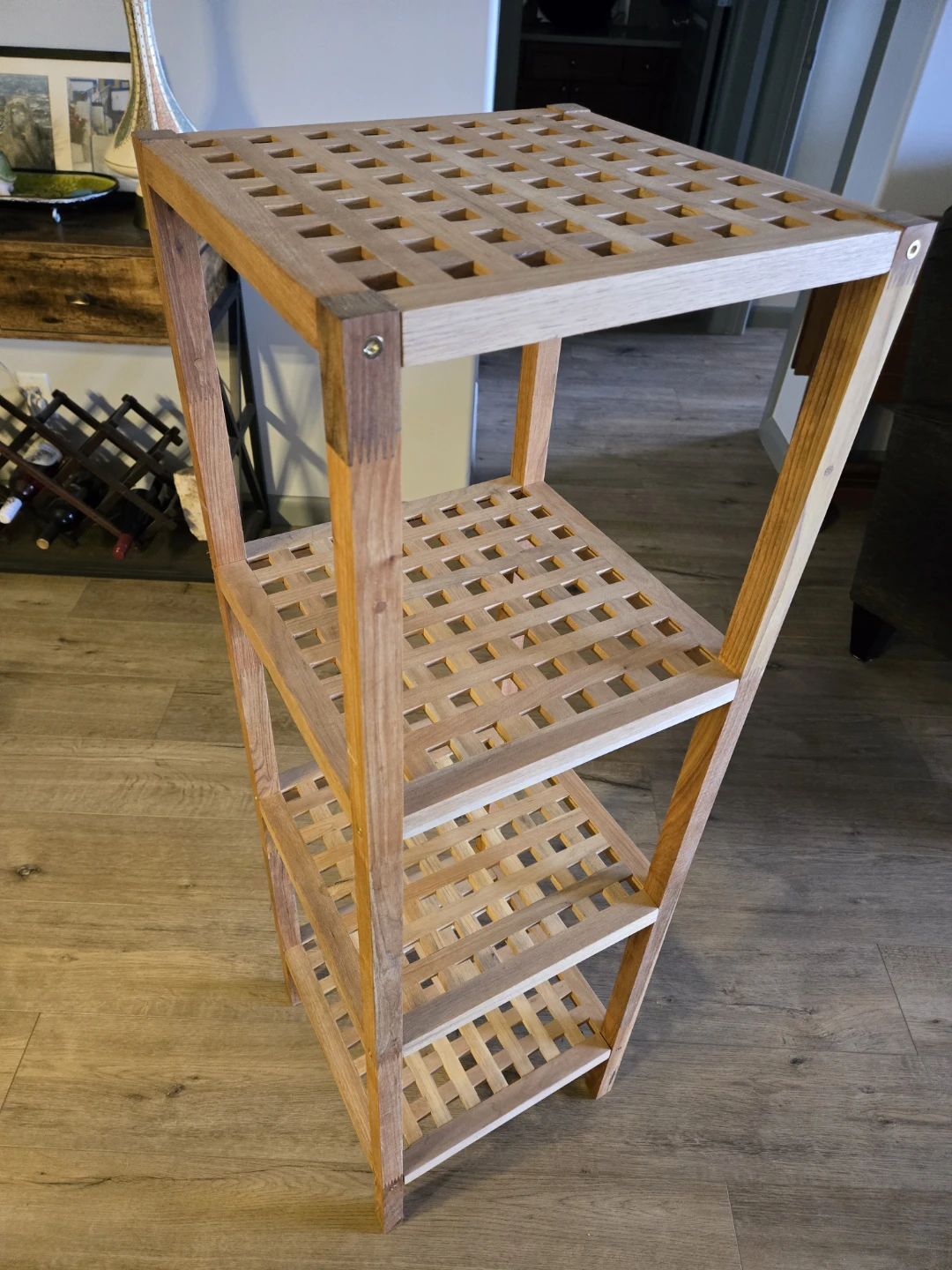 Wooden 4-Tier Shelf Unit - photo 2