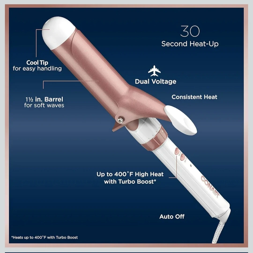 Conair Double Ceramic 1 1/2-Inch Curling Iron, 1 ½ inch ...