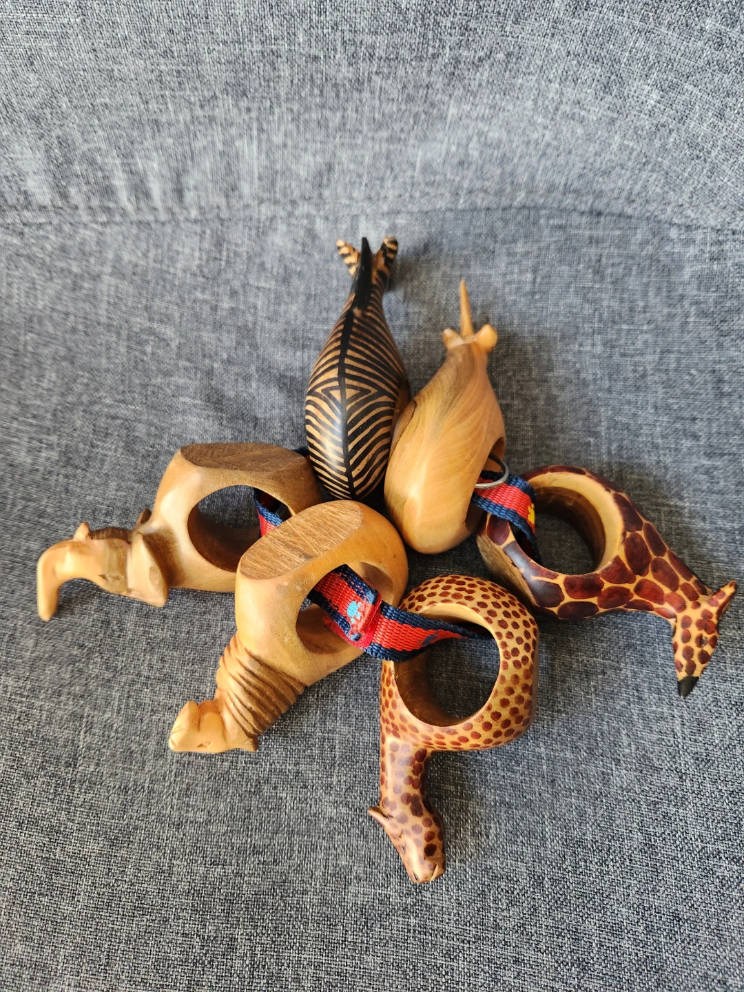 Wooden Animal Napkin Rings - Set of 5