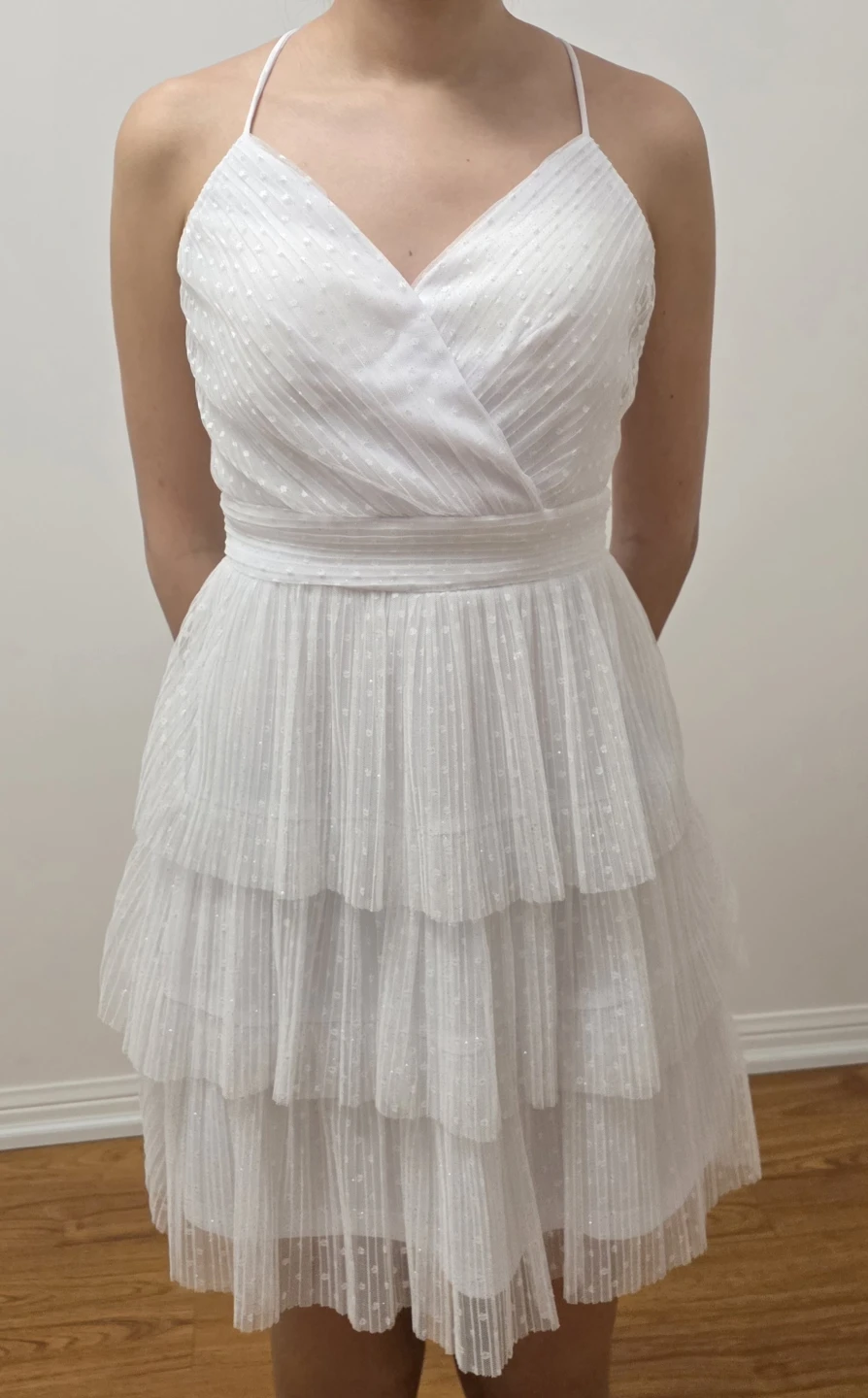 White tiered cocktail dress