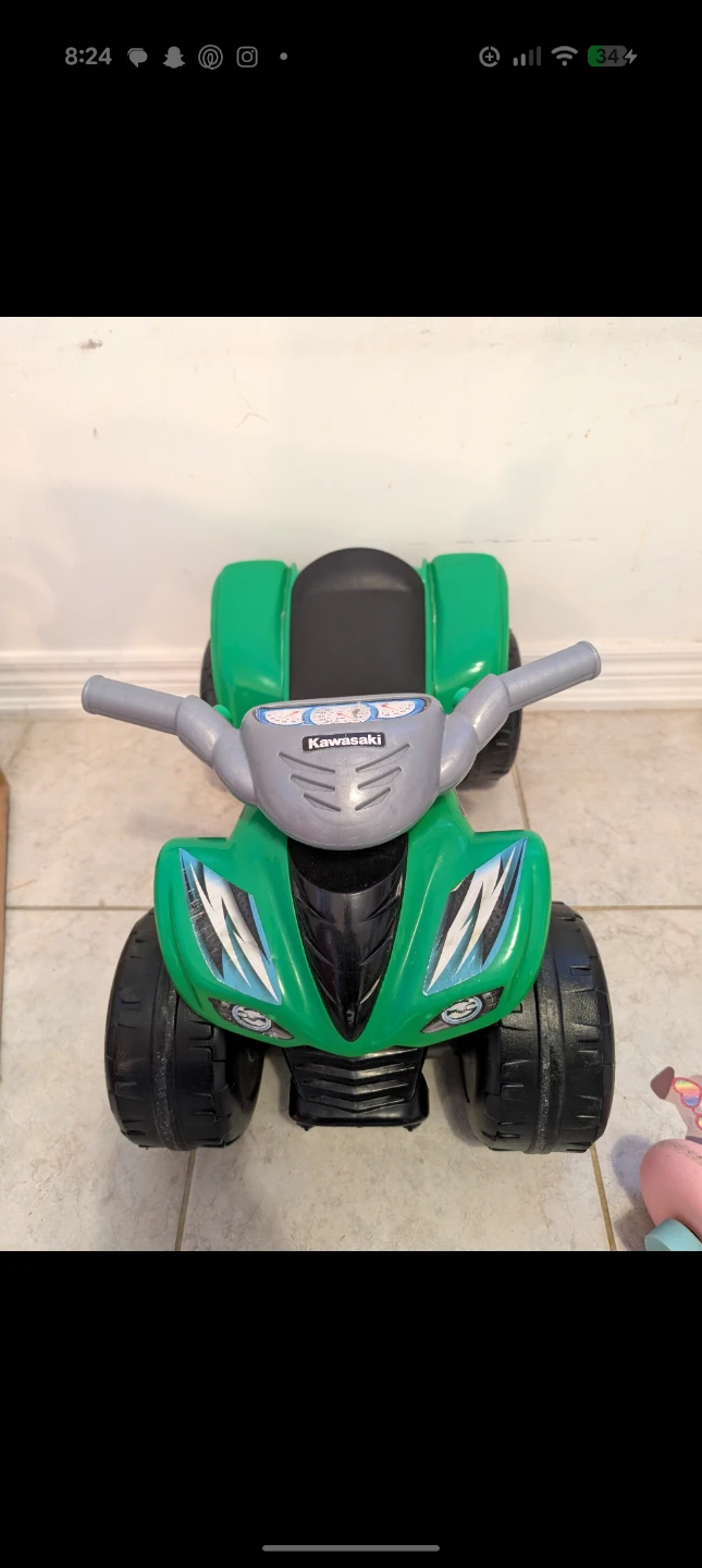 Green Kawasaki Ride-On Toy ATV for Kids
