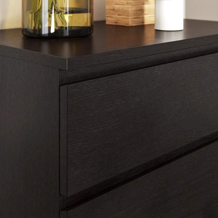 IKEA MALM 3-drawer chest of drawers, black-brown - photo 3