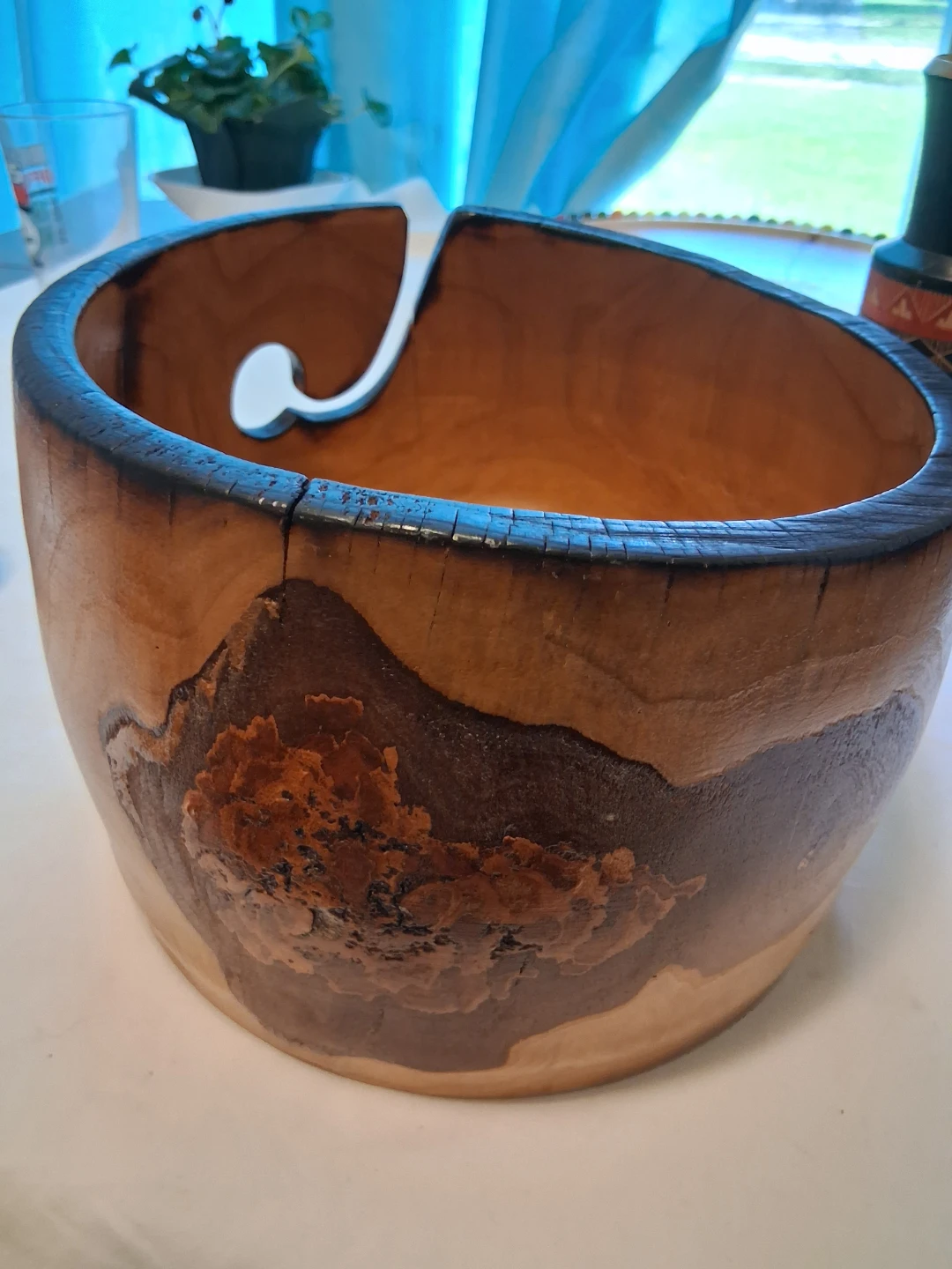 Wood Yarn Bowl Handmade for Knitting, Crochet, Winder Sewing - photo 3