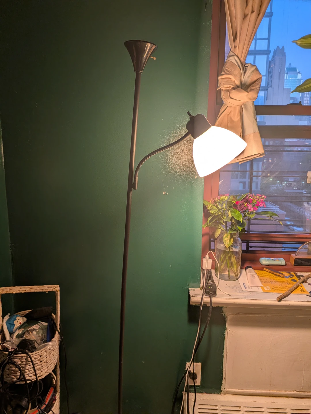 Floor lamp with  Adjustable Reading Light — MOVE OUT SALE