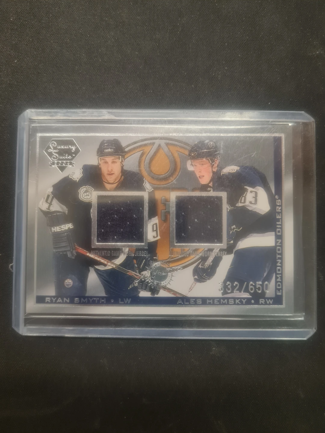 Ryan Smyth & Ales Hemsky Edmonton Oilers Jersey Card 332/650