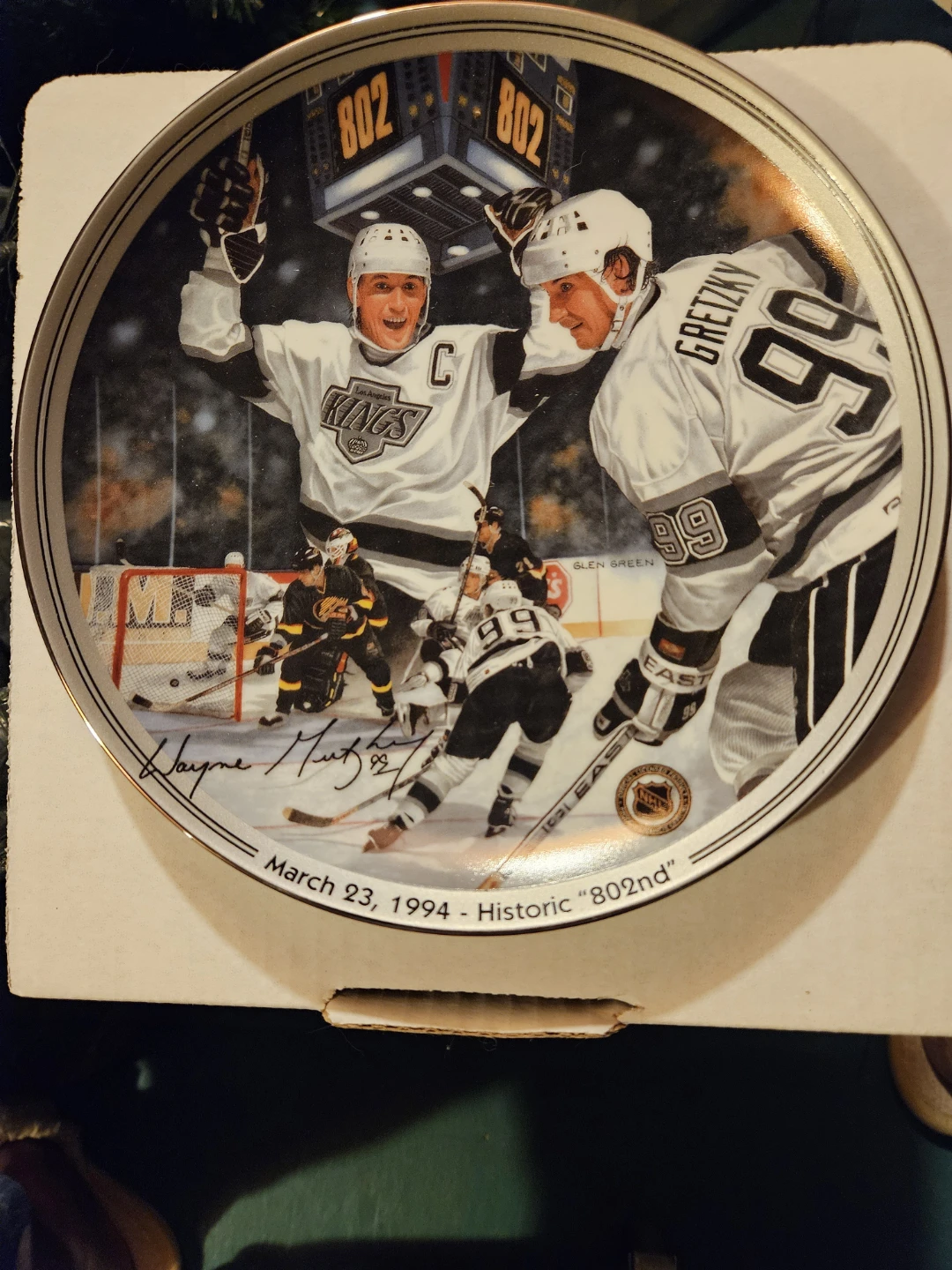 Wayne Gretzky "802nd" Historic Hockey Collectible Plate