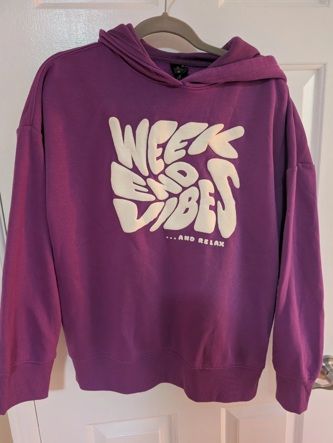 H&H Purple Hoodie with "Weekend Vibes" Graphic