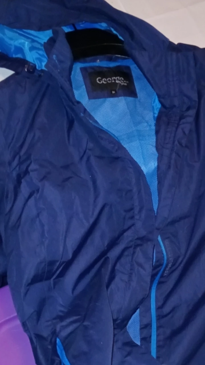 George. Blue Hooded Jacket - Size 1x