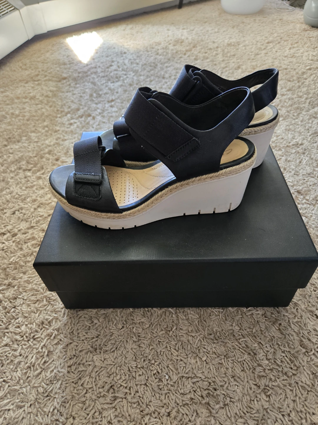 Black Clarks Wedge Sandals - photo 2
