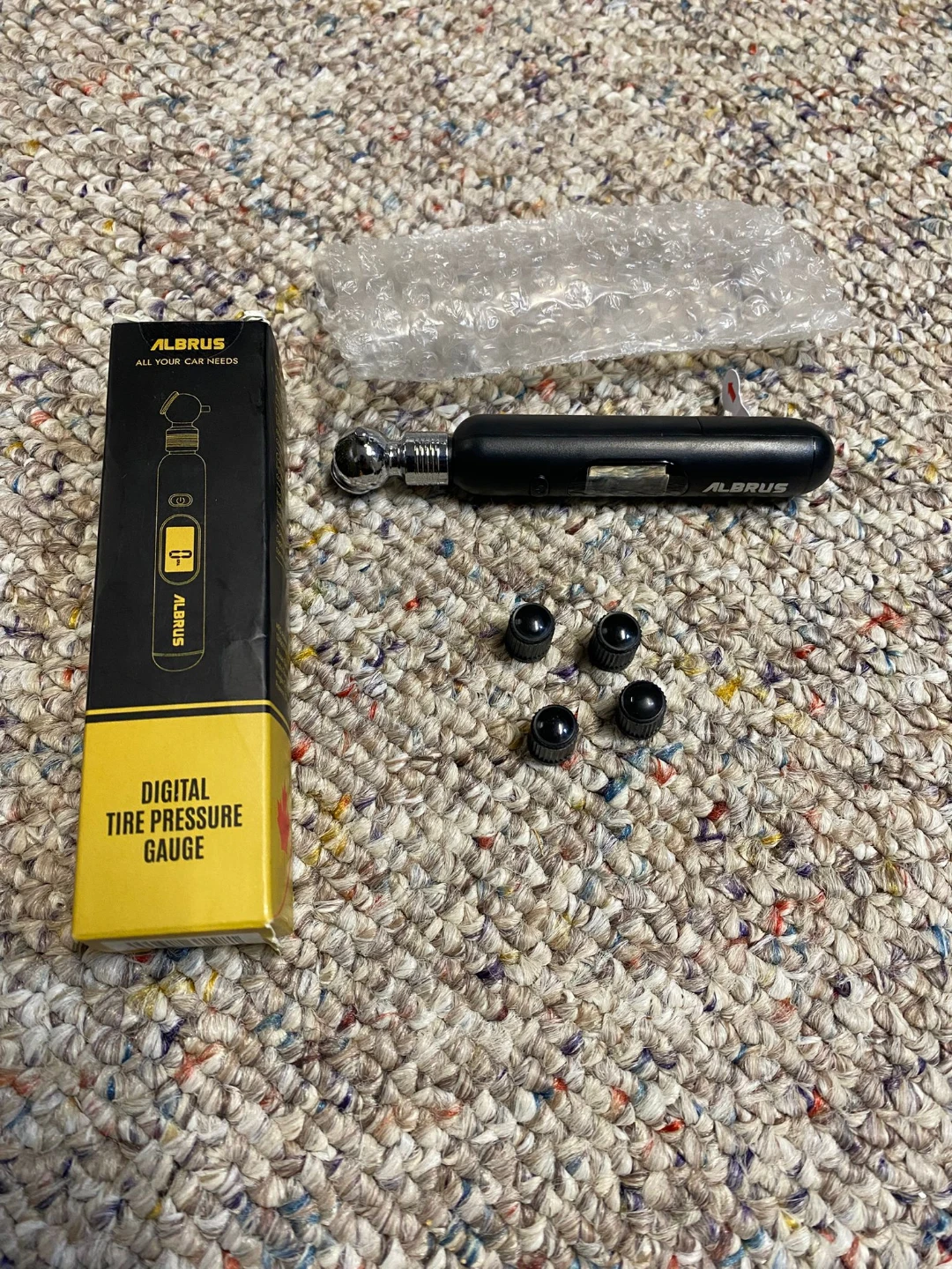 Albrus Digital Tire Pressure Gauge with 4 Valve Caps