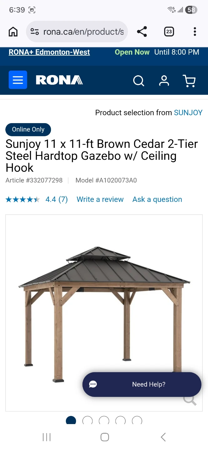 BRAND NEW IN BOX Sunjoy 11 x 11-ft Hardtop Gazebo
