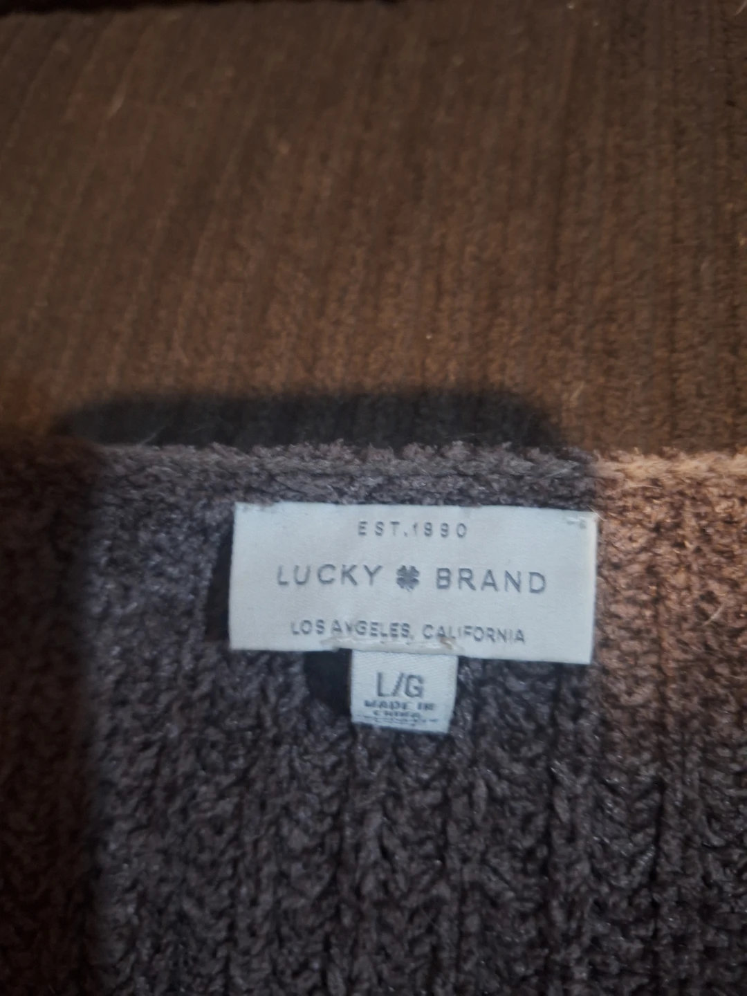 Lucky Brand V-Neck Knit Sweater - Brown - L/G - photo 3