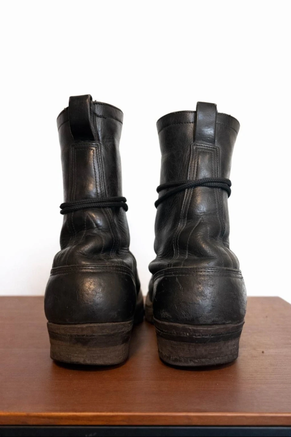 Men's Black Leather Logger Boots - photo 2