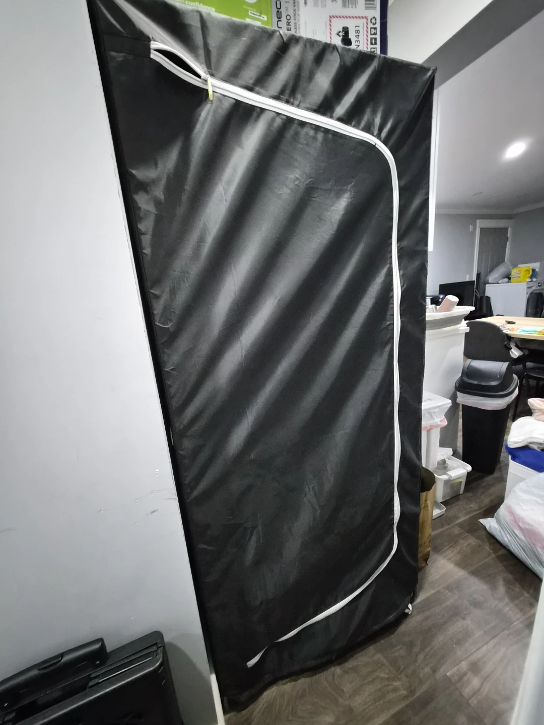 Black Fabric Wardrobe Clothes Storage - photo 3