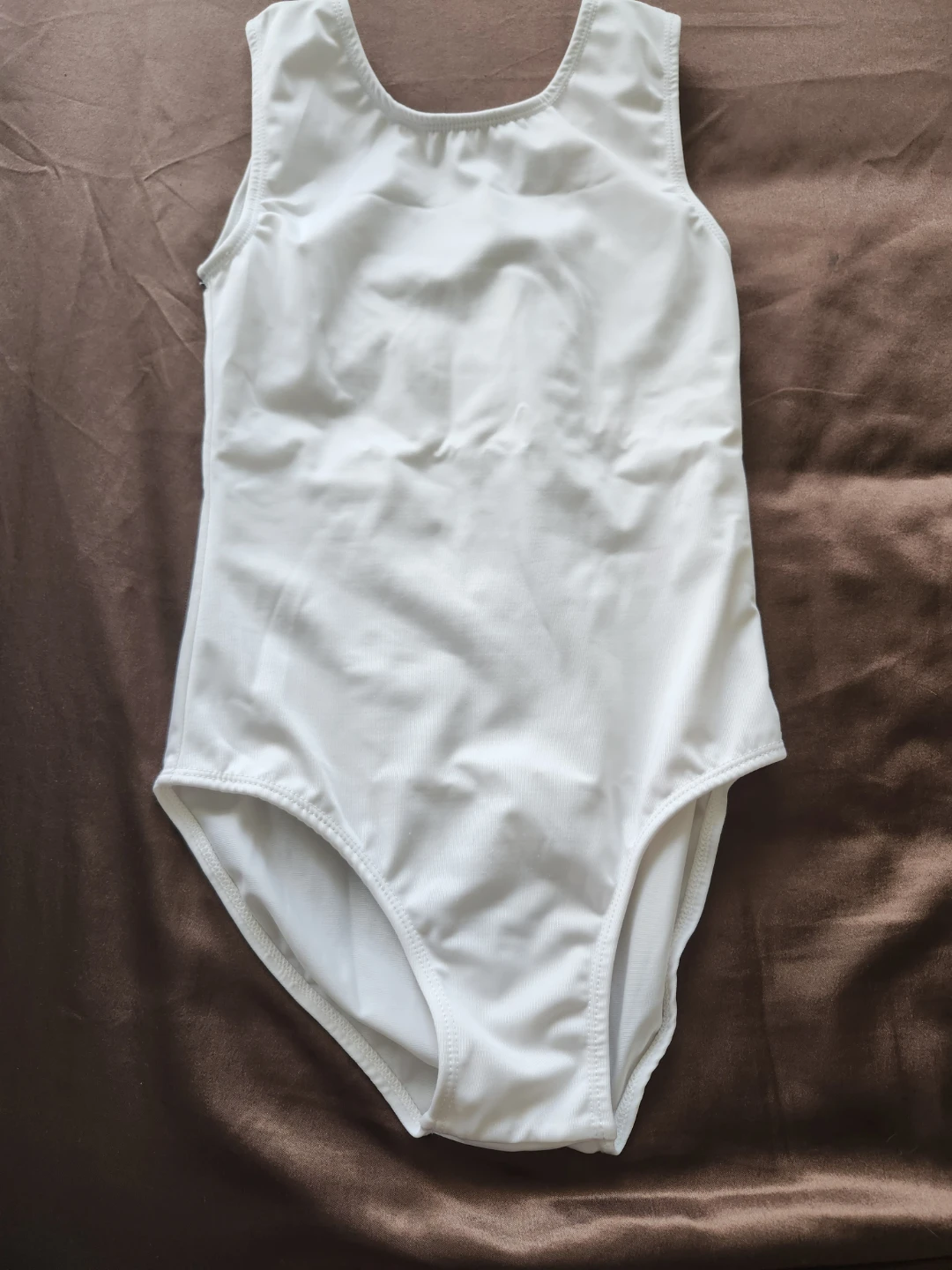 White sleeveless leotard
