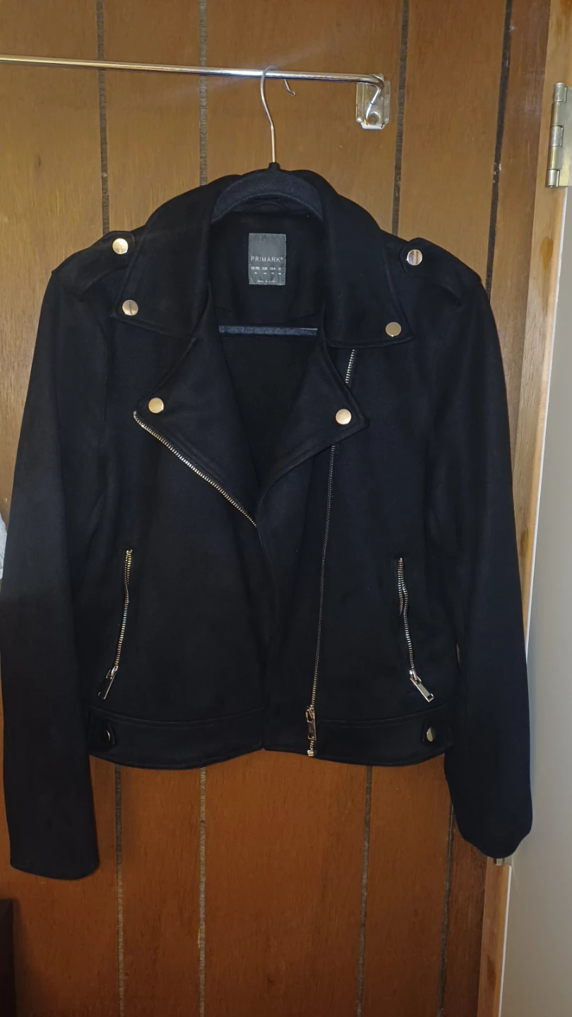 Selling ASAP Primark Black Faux Suede Moto Jacket Size 12/M