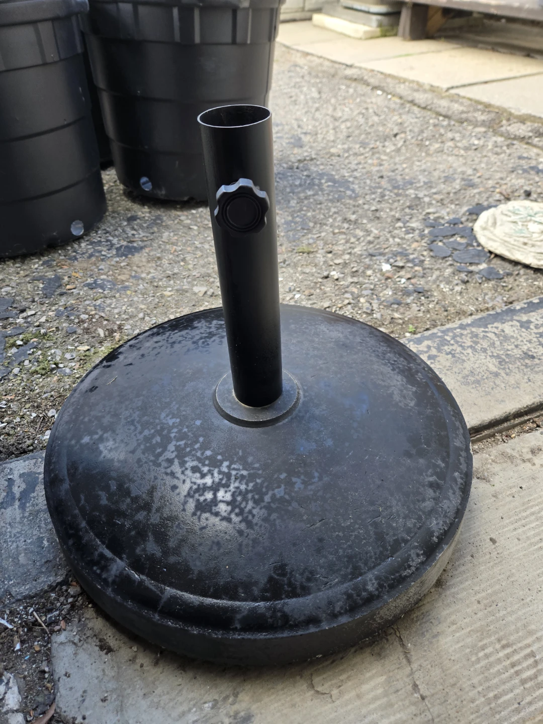 Black Patio Umbrella Base Stand - photo 2