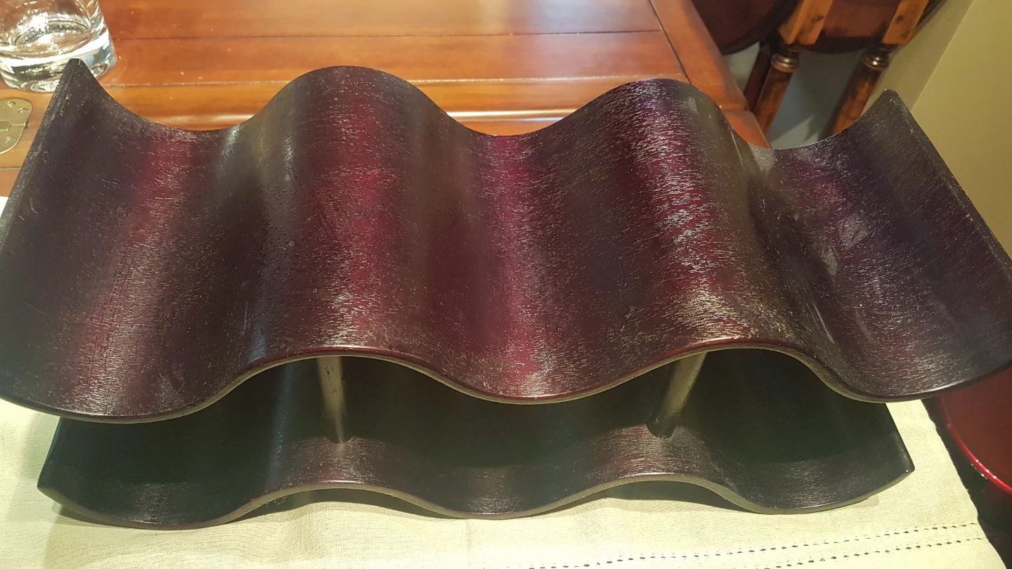 Wooden Wave Wine Rack - Dark Cherry - photo 2
