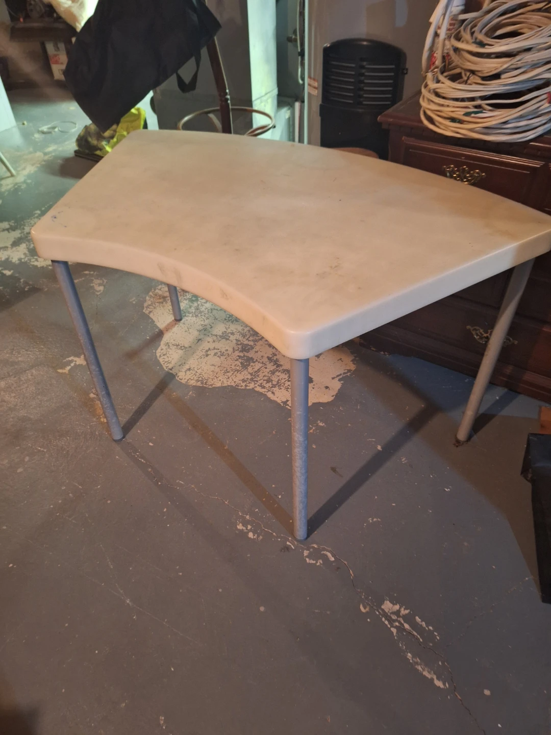 Beige Plastic Folding Table