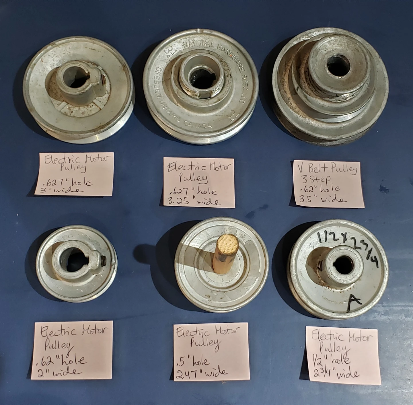 Electric Motor Pulleys, Various Sizes, v-belt