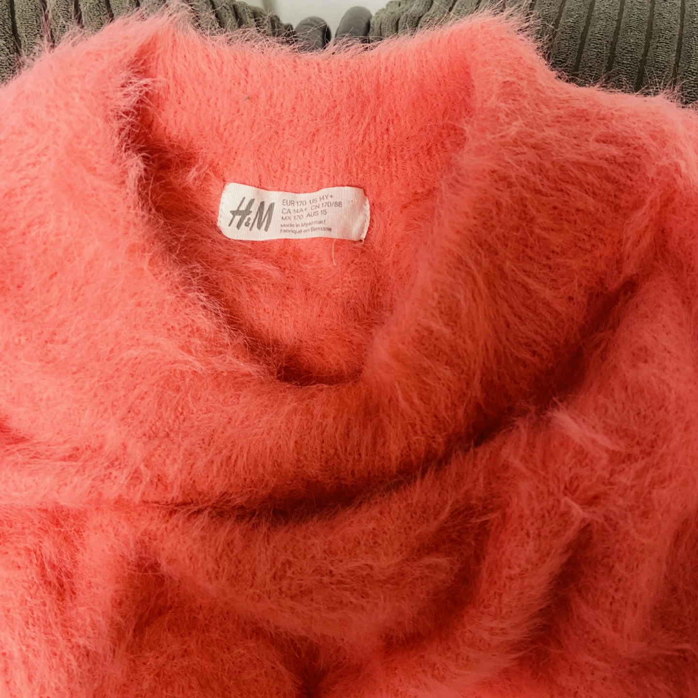 H&M Fuzzy Mock Neck Sweater - Coral - Size XS