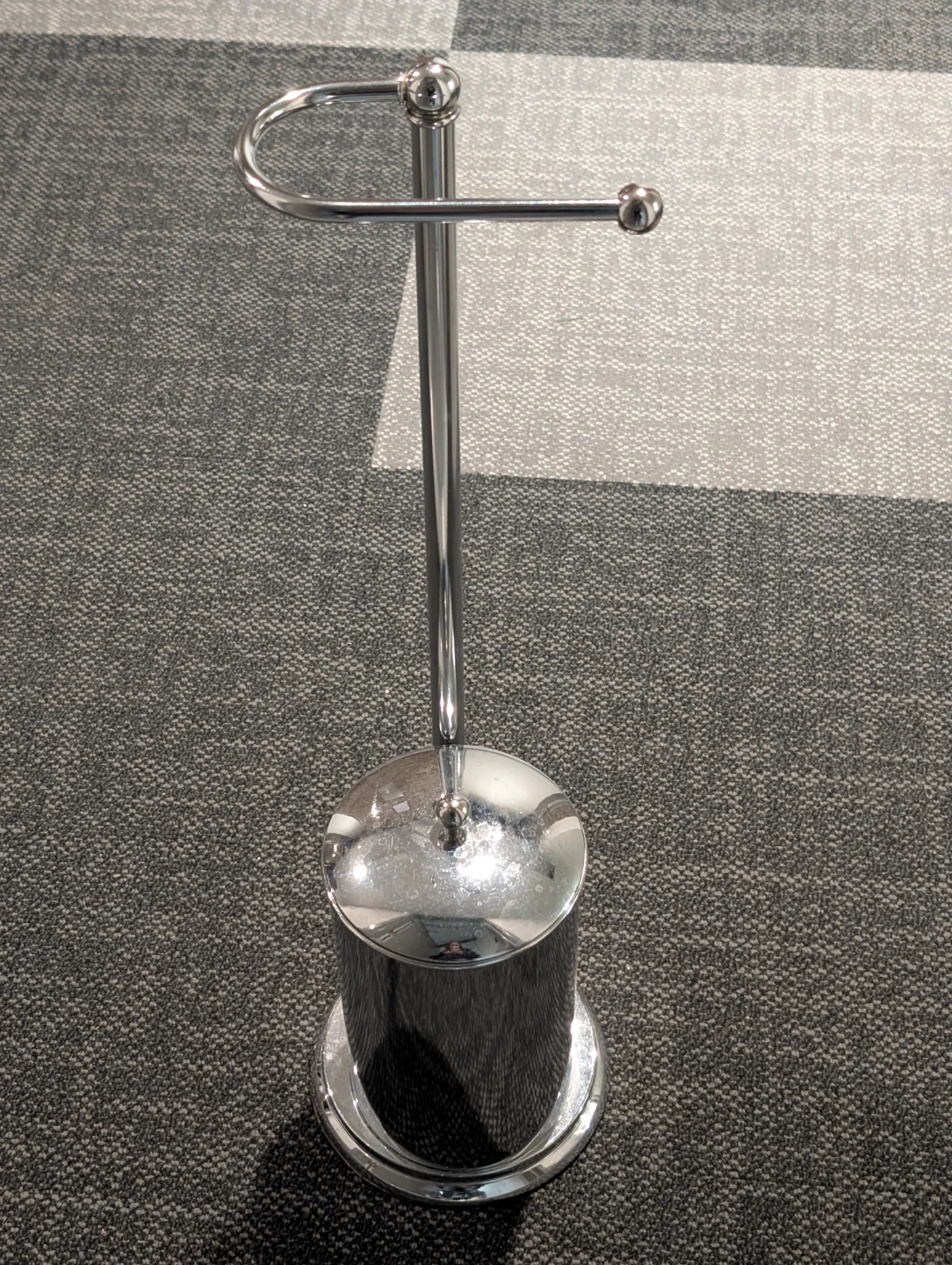 Chrome Floor Toilet Paper Holder with Storage