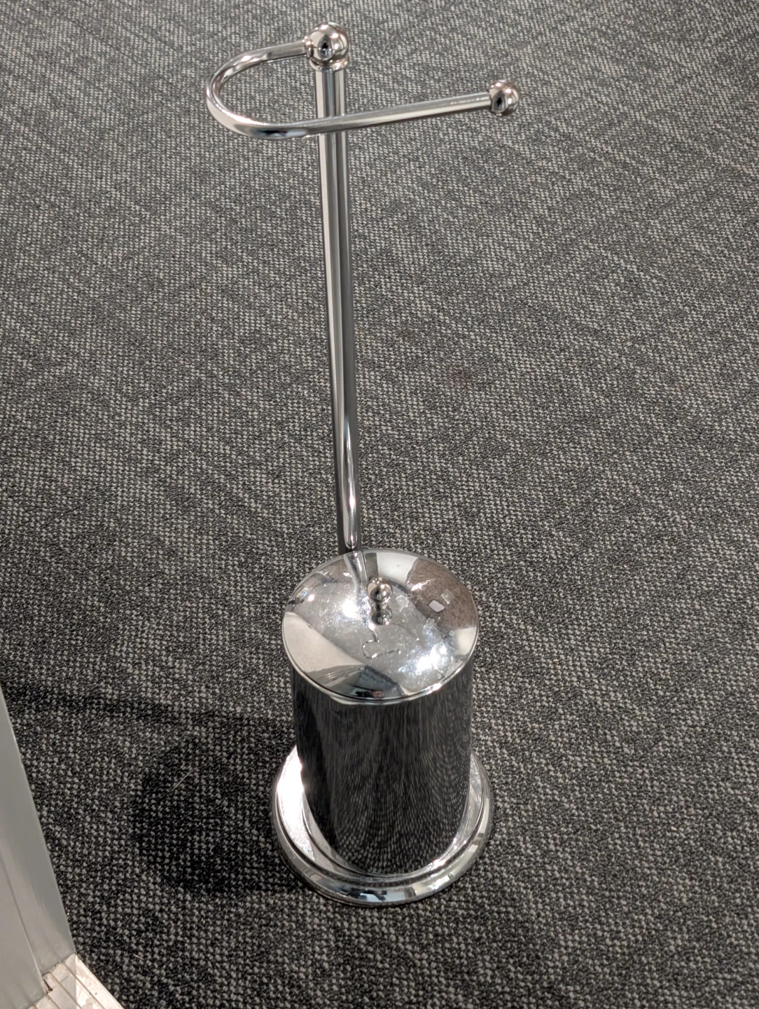 Chrome Floor Toilet Paper Holder with Storage - photo 2