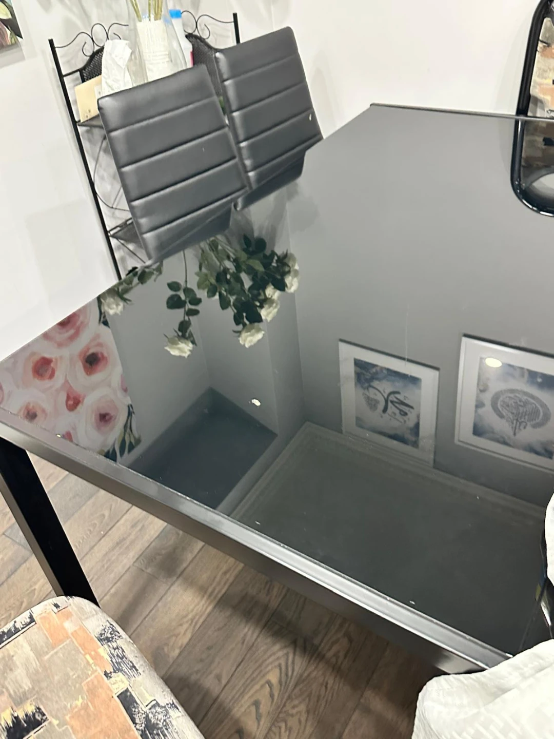Glass Dining Table and Chairs Set
