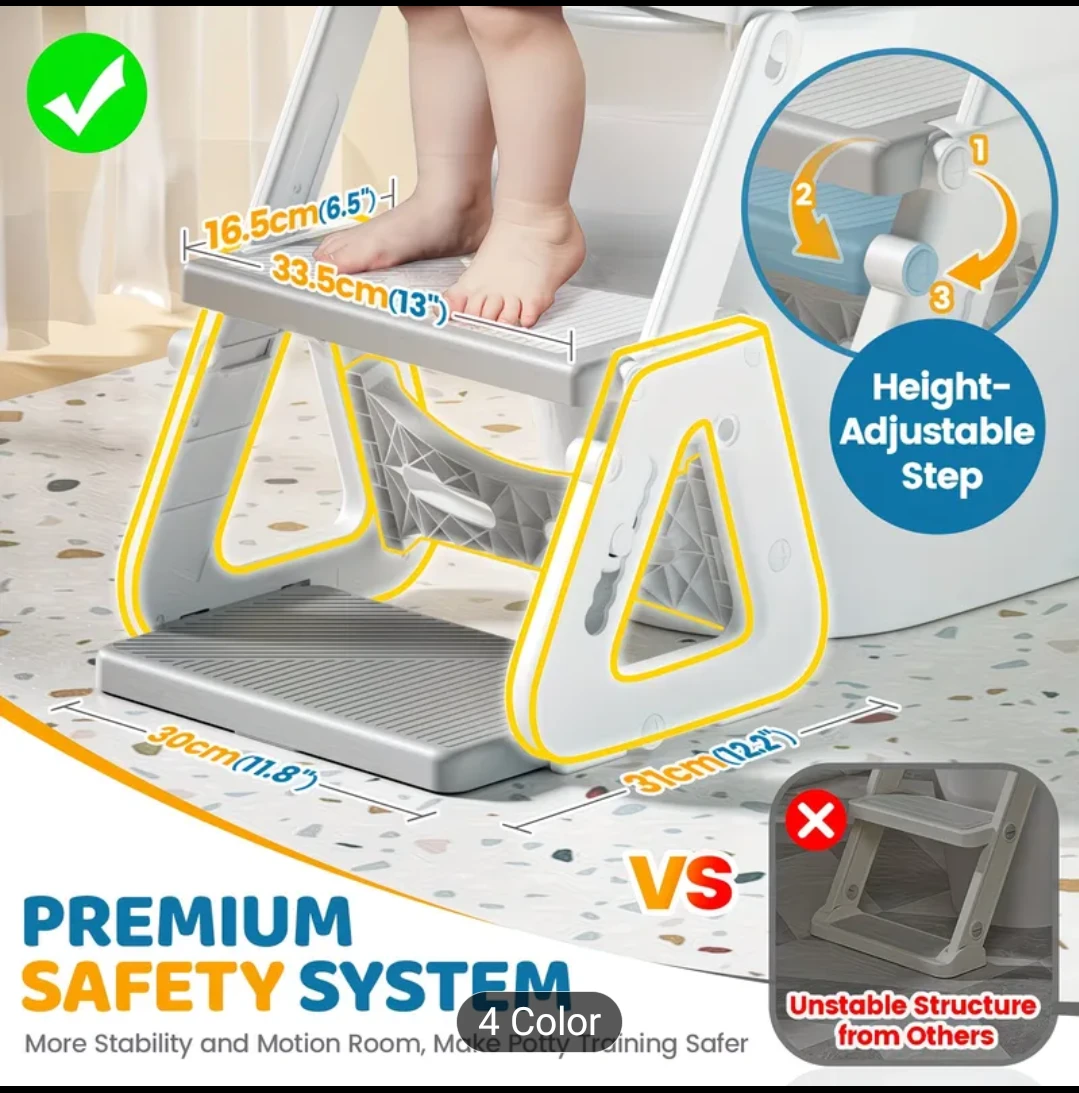 2-in-1 Potty Training Toilet Seat with Step Stool - photo 5