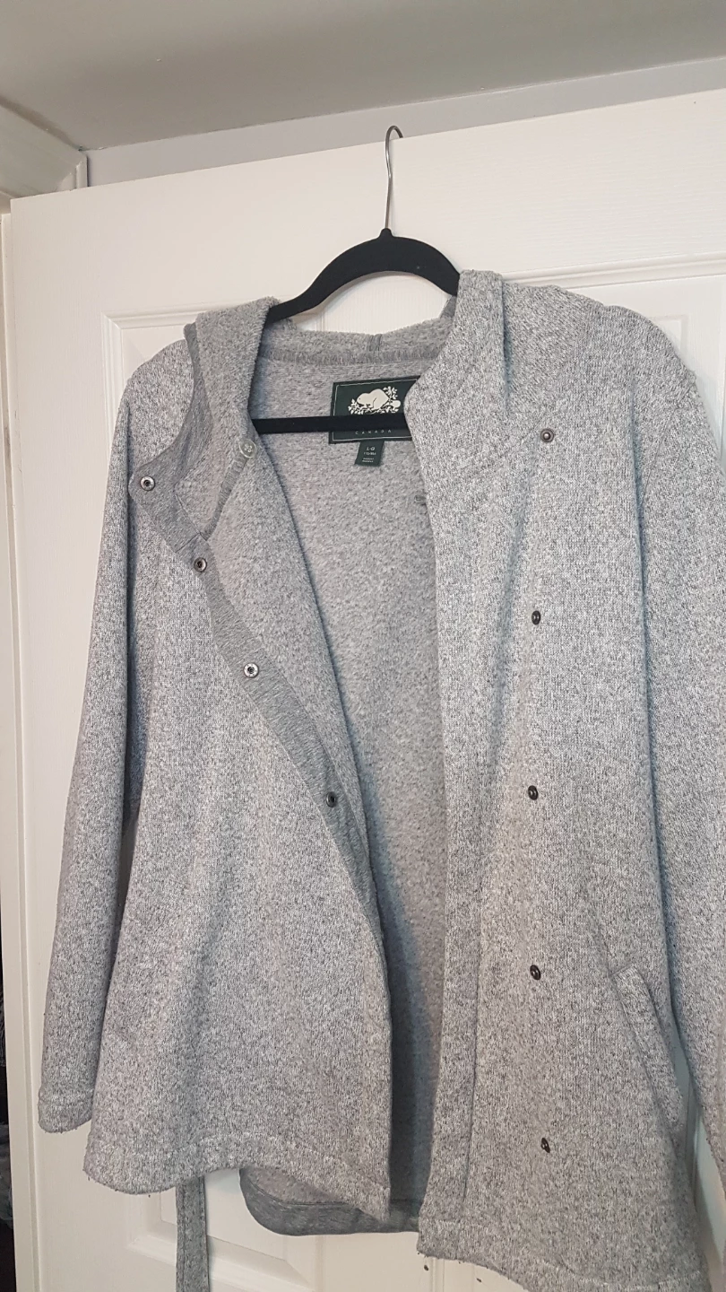 Roots Canada Grey Hooded Wrap Jacket L/G - photo 3