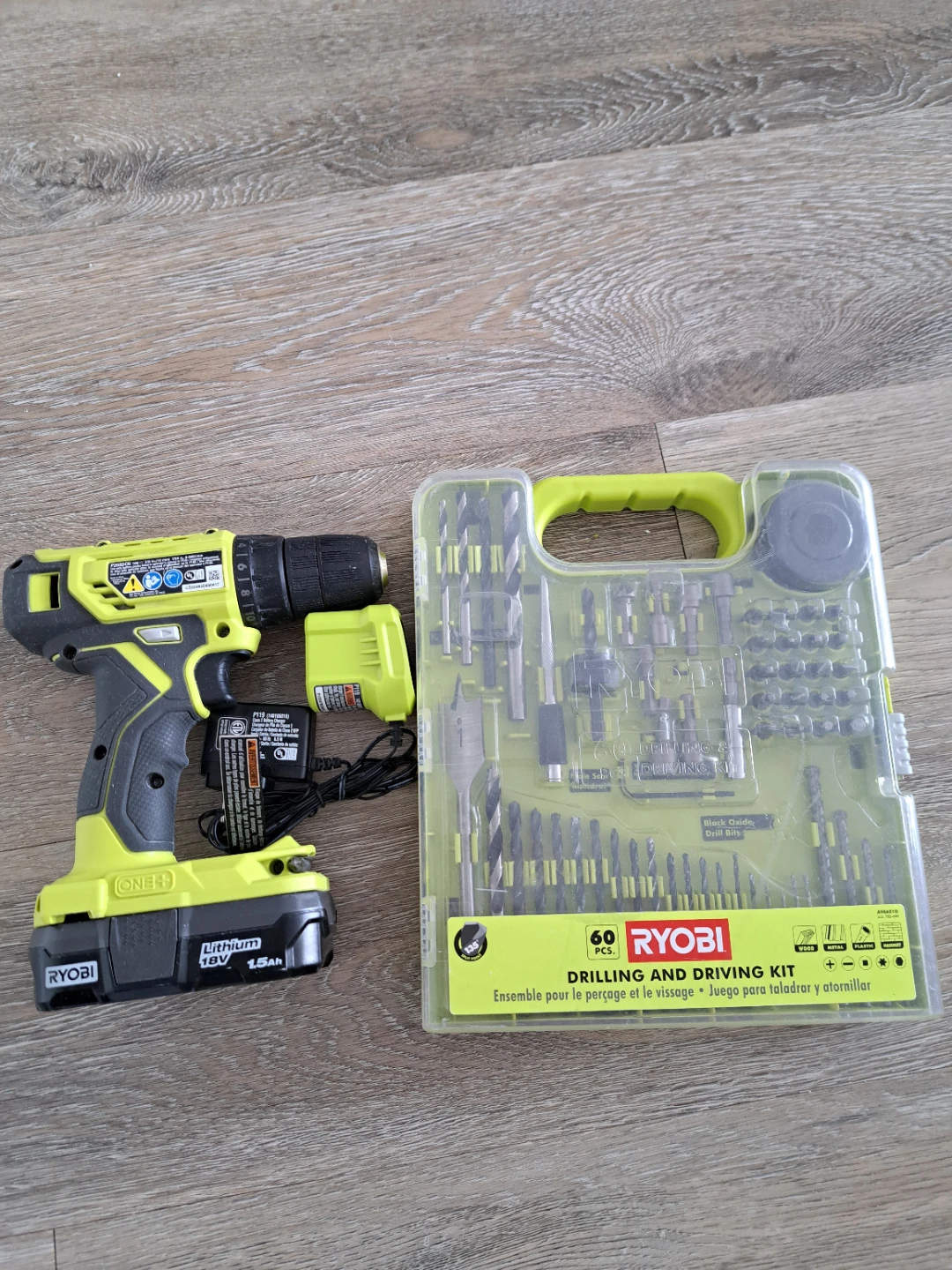 Ryobi ONE+ 18V Cordless Drill with 60-Piece Bit Kit - photo 3