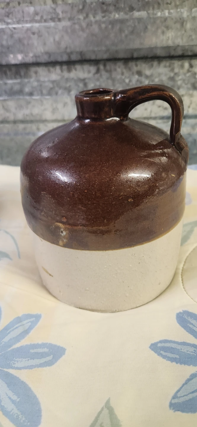 Vintage Brown and White Ceramic Jug