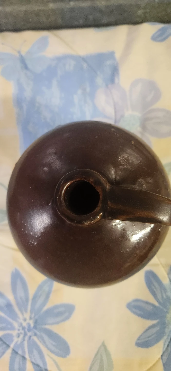 Vintage Brown and White Ceramic Jug - photo 2