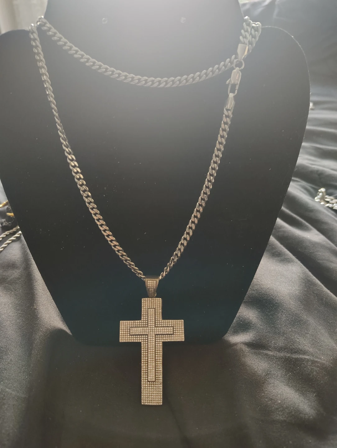 Pave Cross Pendant Necklace