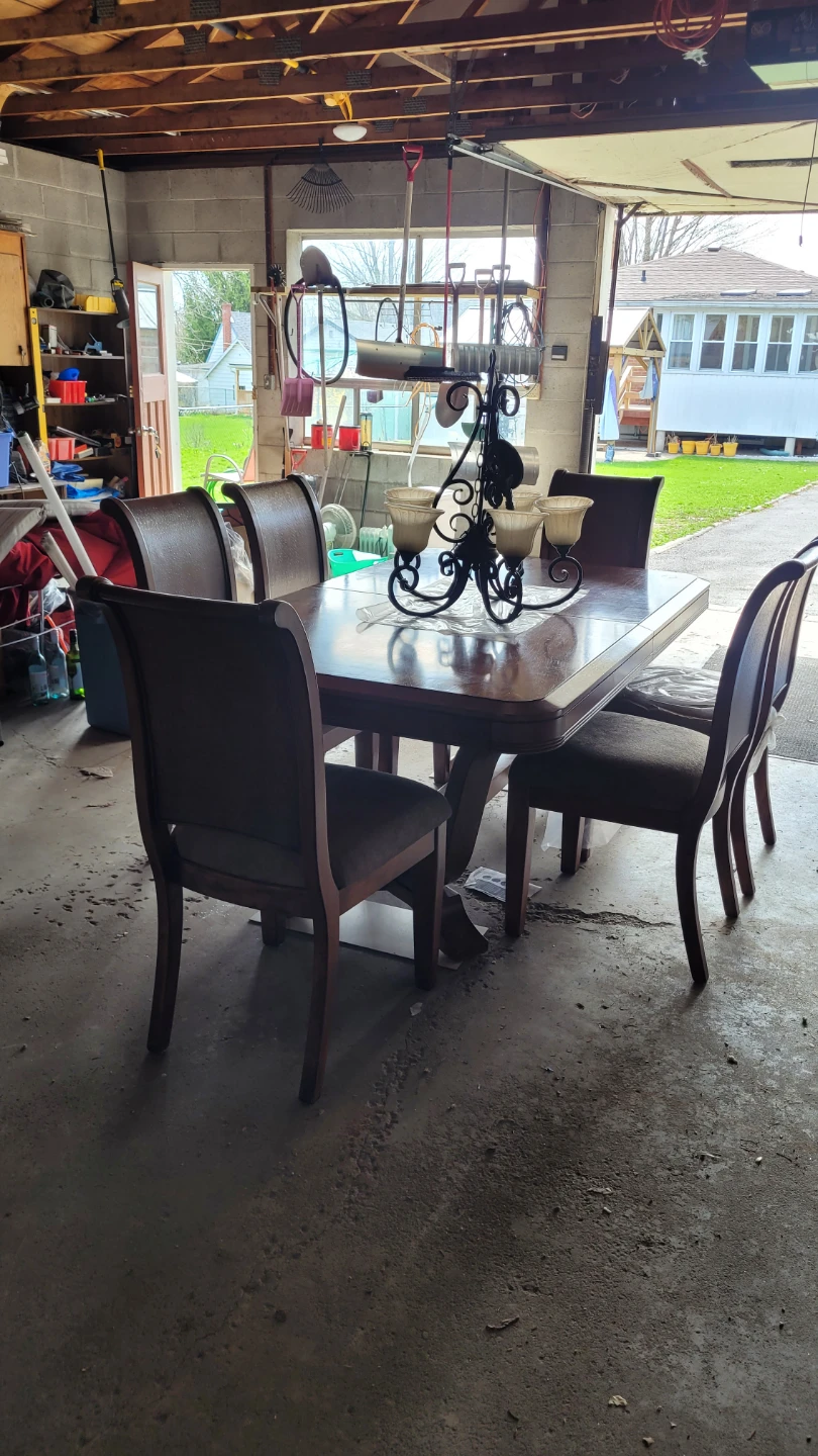 Wooden Dining Table Set with 6 Chairs