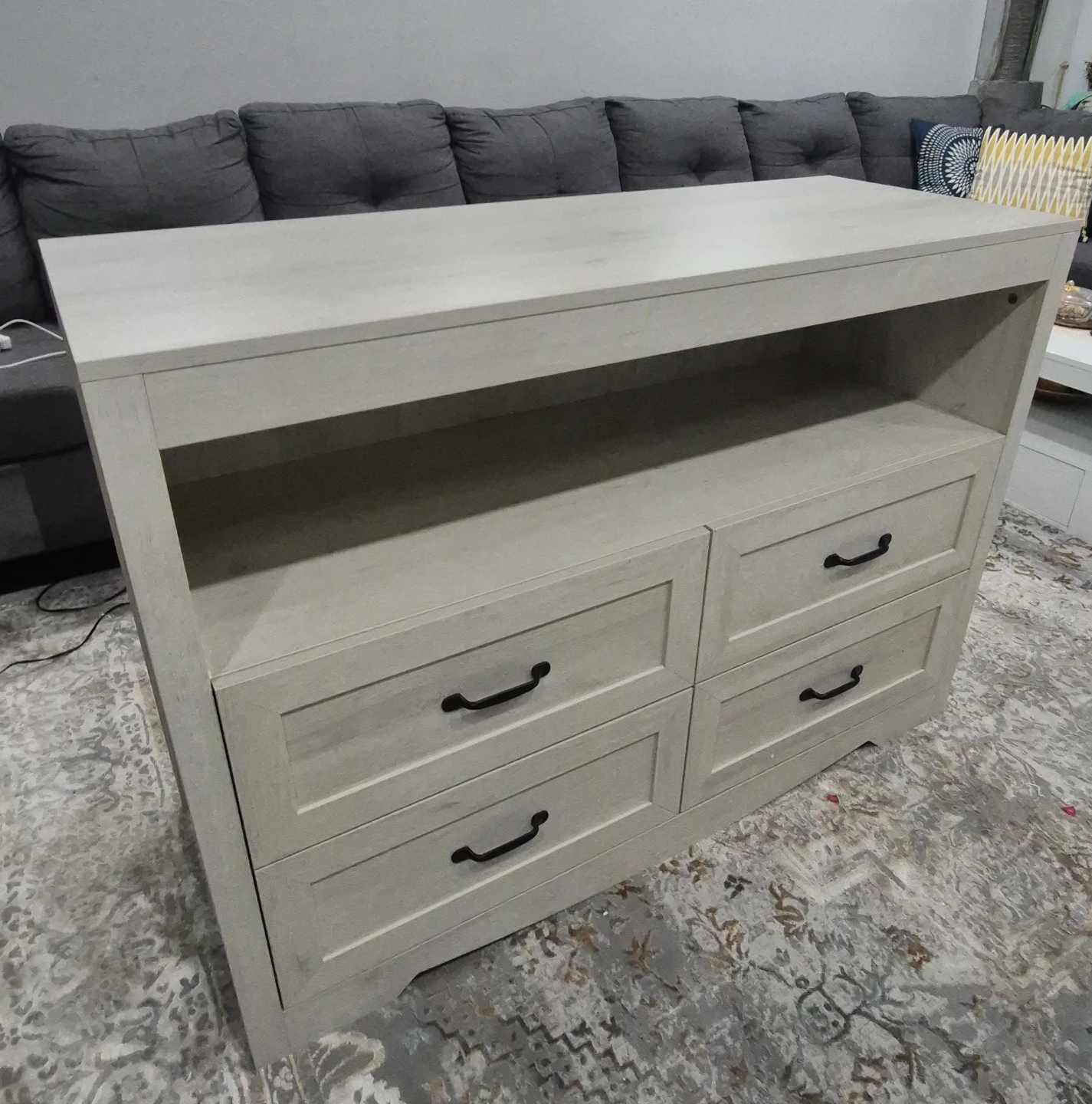Light Wood 4-Drawer Dresser with Open Shelf - photo 3