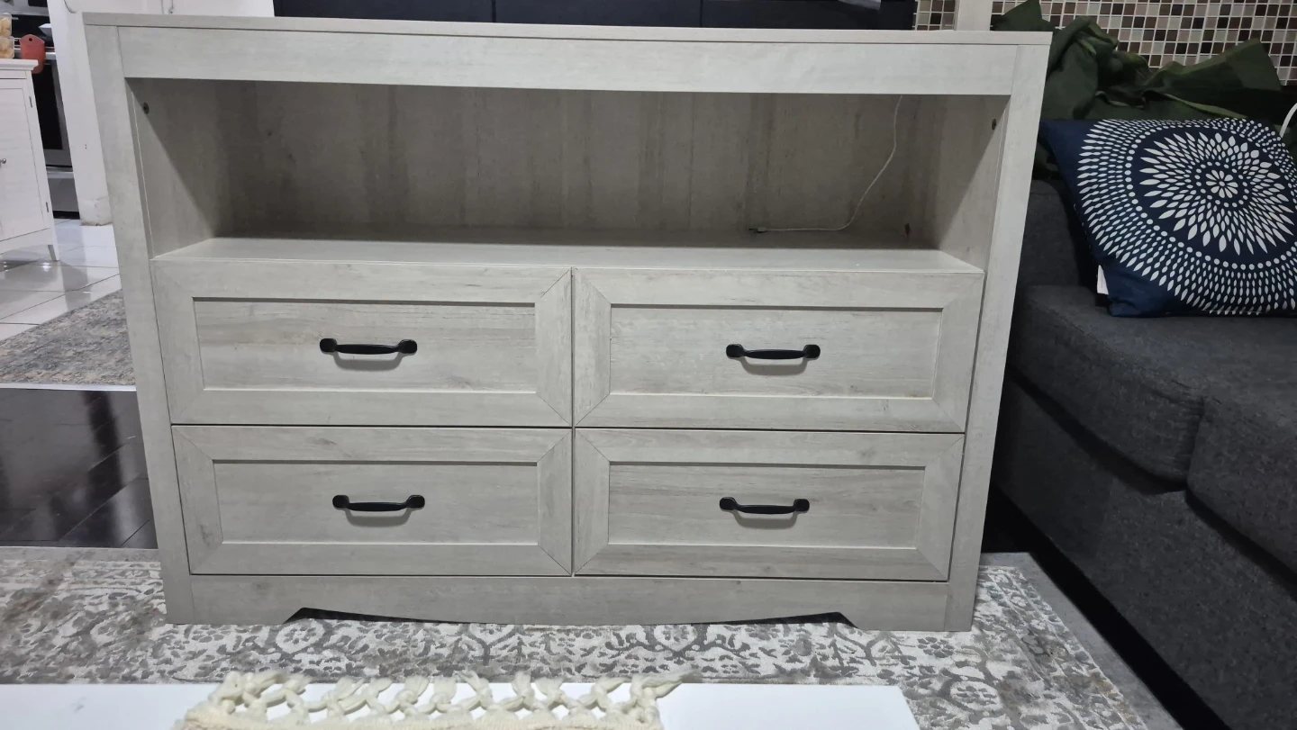 Light Wood 4-Drawer Dresser with Open Shelf - photo 5