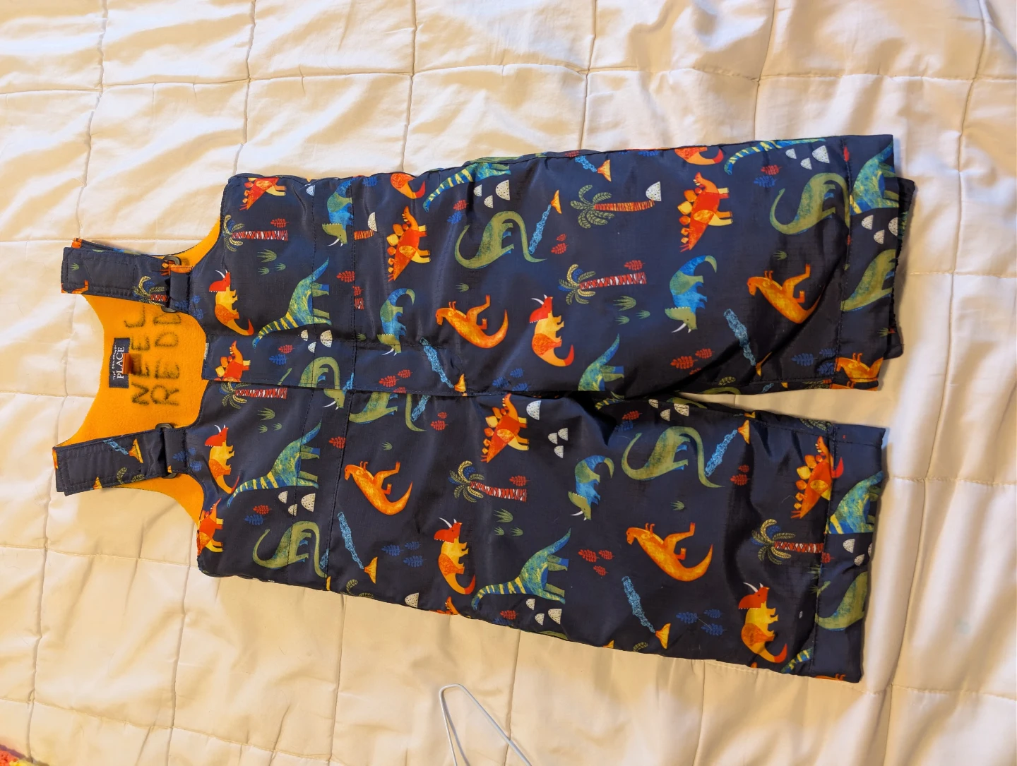 The Children's Place Dinosaur Snowsuit Bib Pants Toddler Size 3T - photo 2
