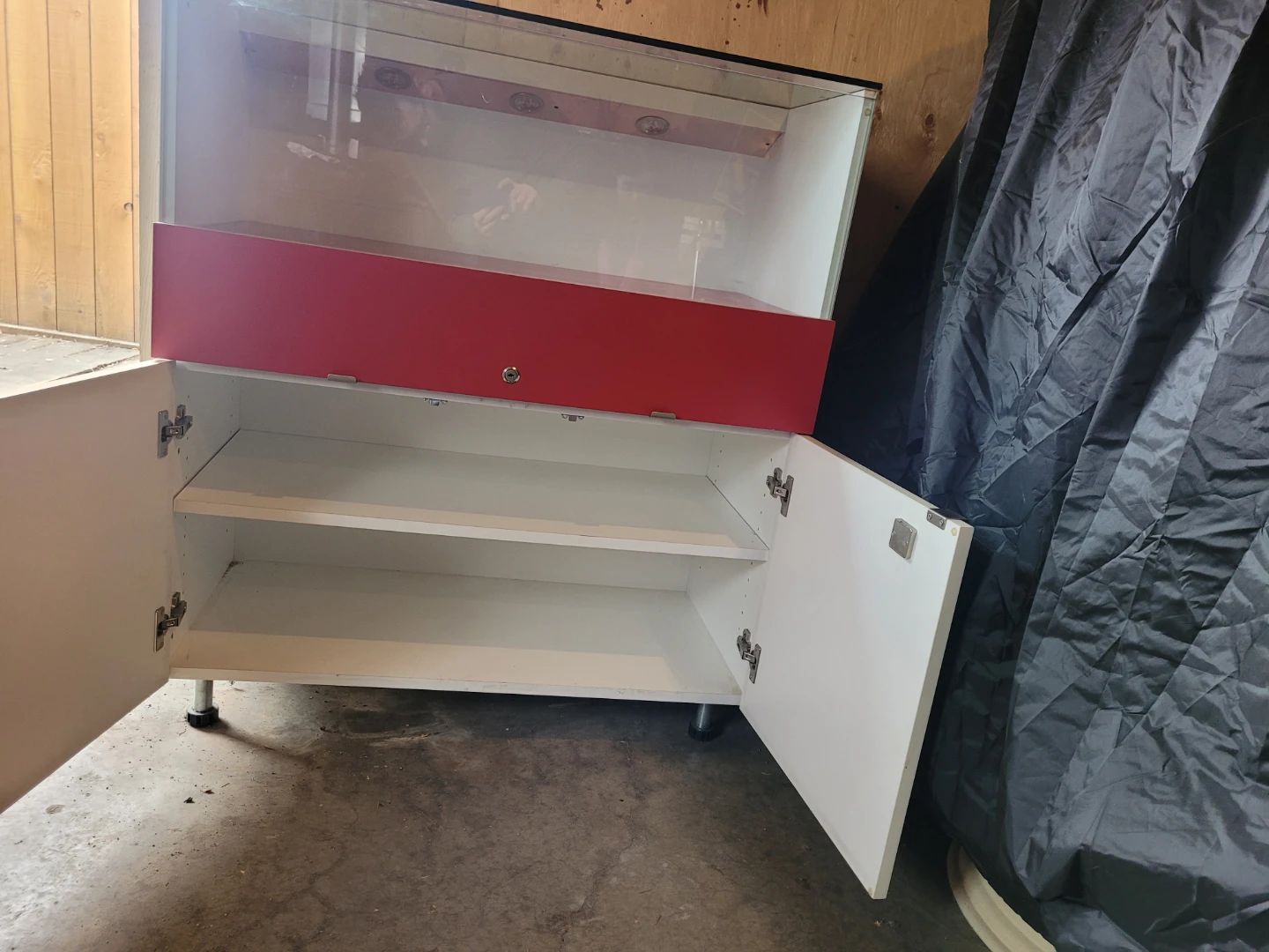 Display Case with Glass Top and Cabinet Storage - photo 3
