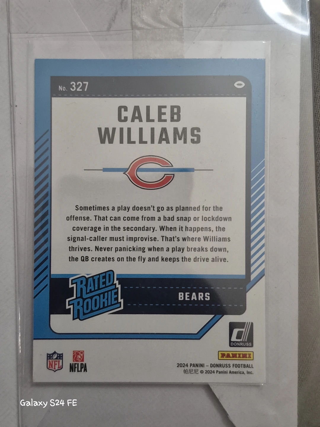 Panini Donruss Rated Rookie Caleb Williams Football Card - photo 2