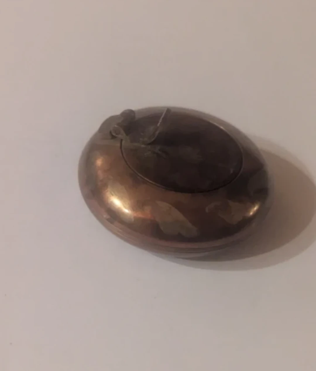 Vintage Brass Ashtray with Hinged Lid - photo 4