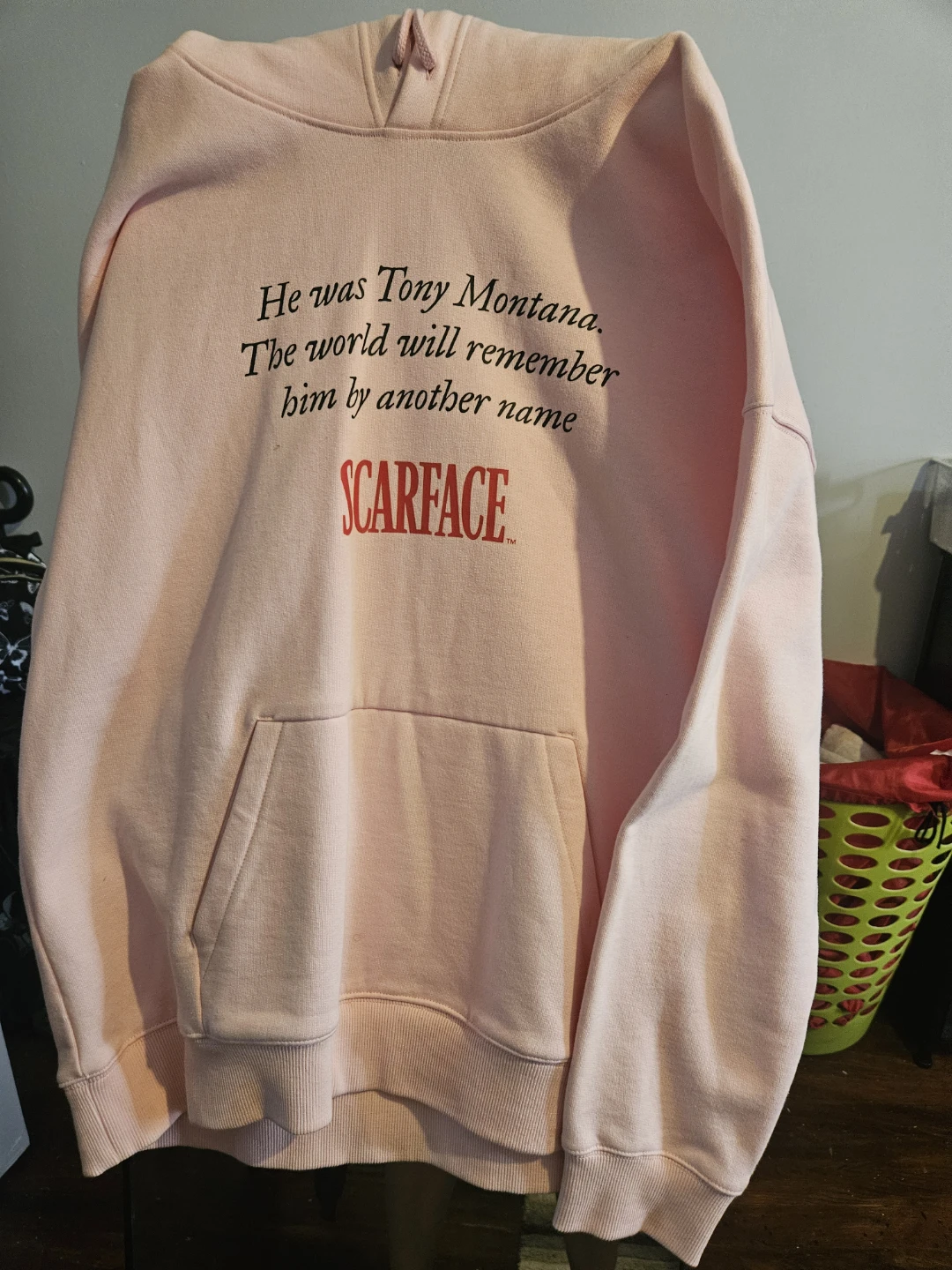 Pink Scarface Tony Montana Graphic Hoodie - photo 3