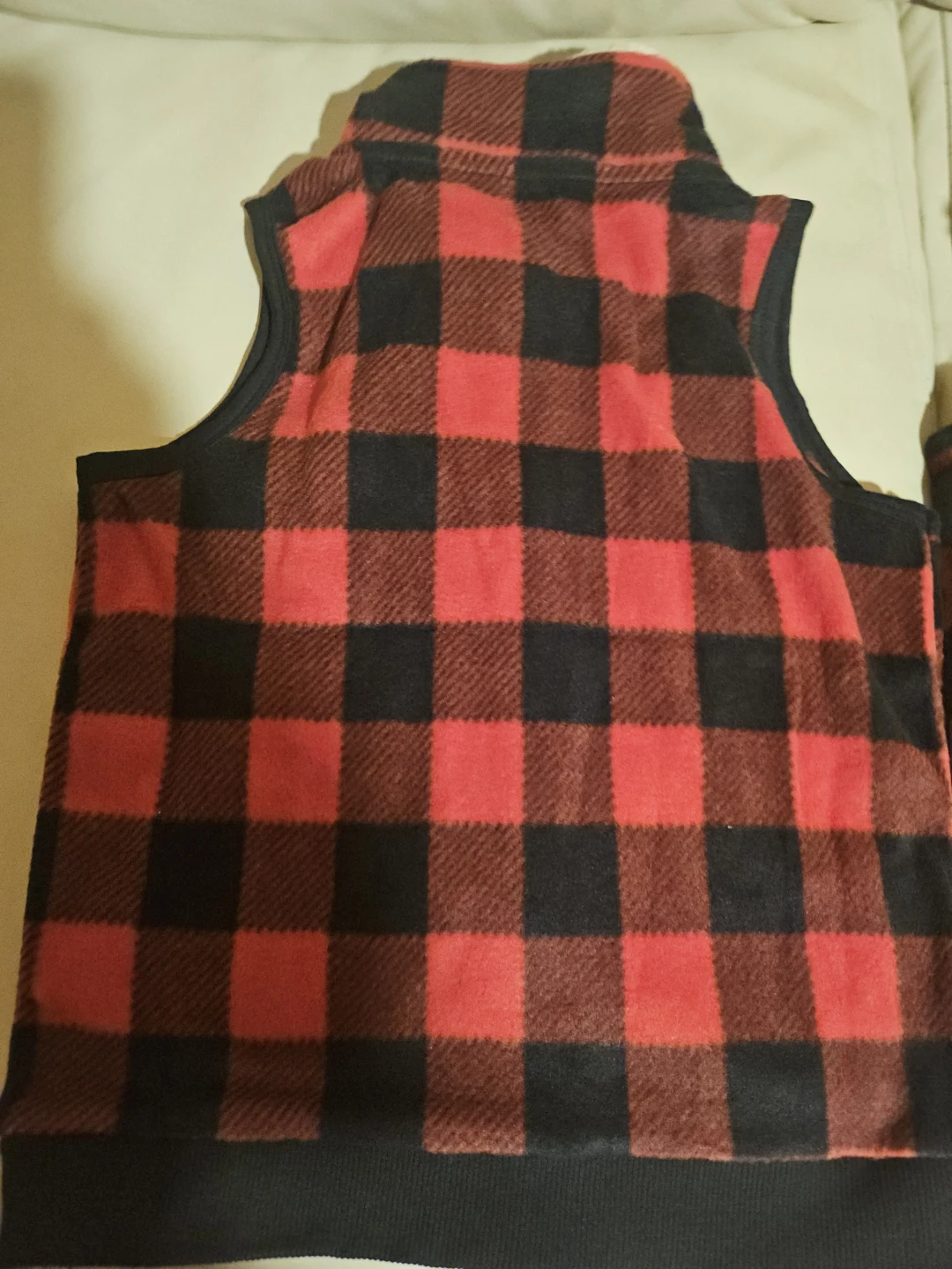ALISOKER Kids Plaid Fleece Vest - Red/Black - photo 3