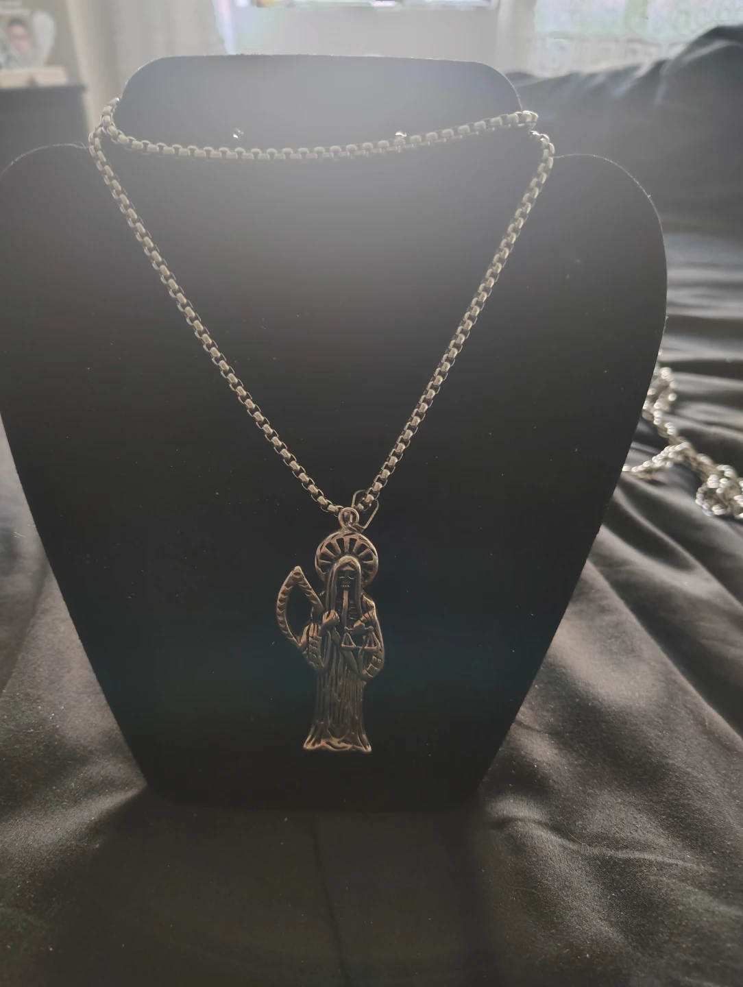 Grim Reaper Santa Muerte Necklace Pendant