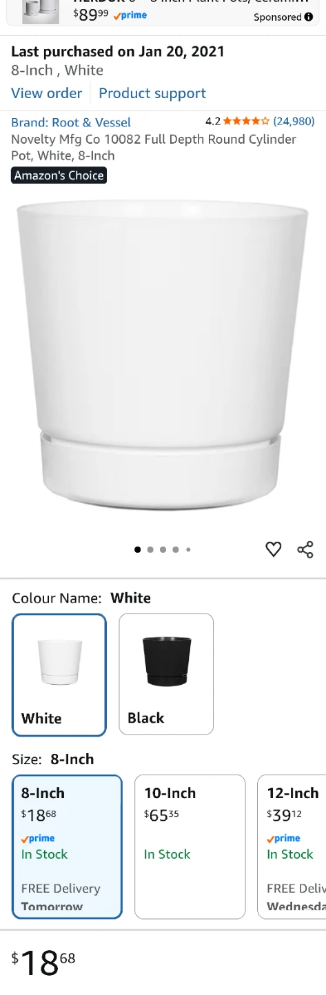 Root & Vessel 8-Inch White Novelty Mfg Plant Pot (Set of 2) - photo 2
