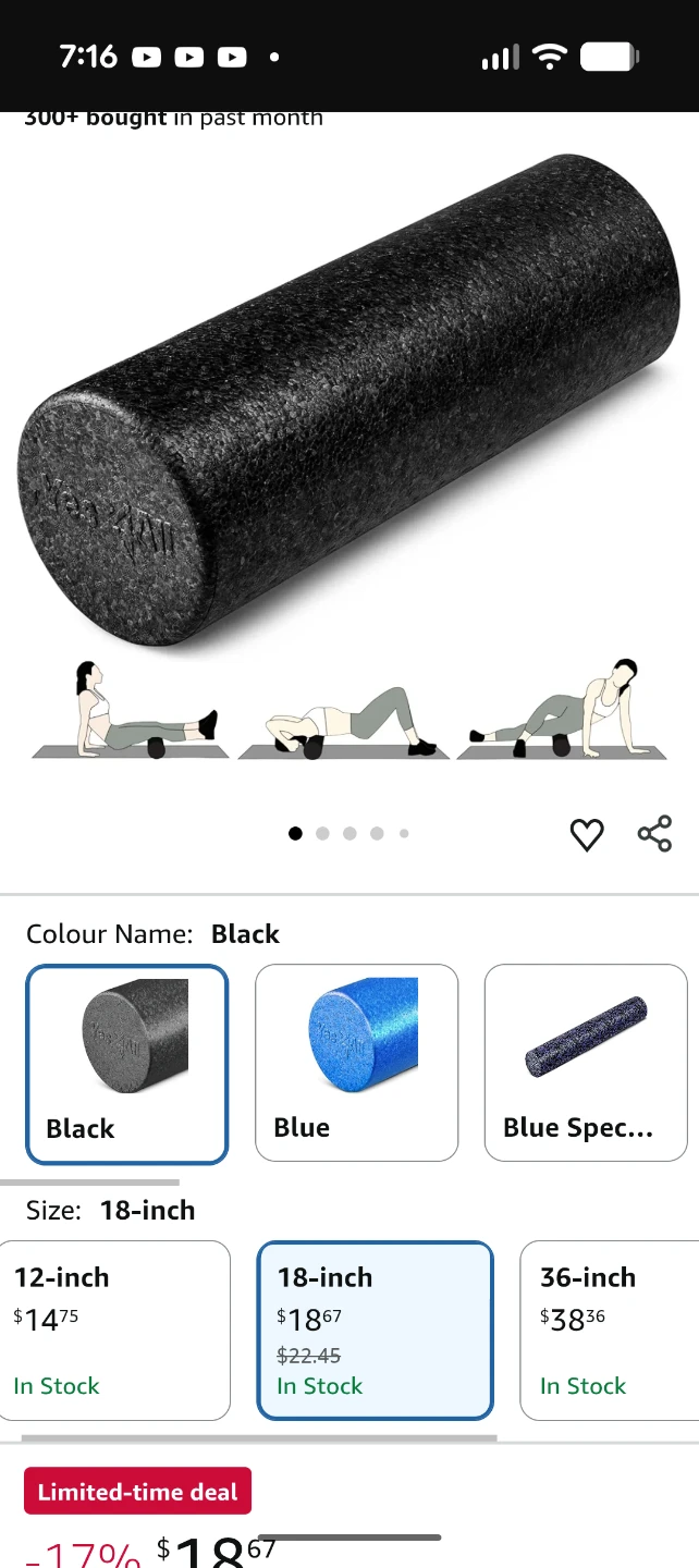 YoAll Foam Roller - Black w/free yoga mat - photo 4